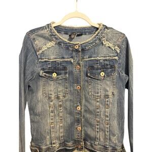 Inc International Women’s Blue Jean Jacket Size Medium